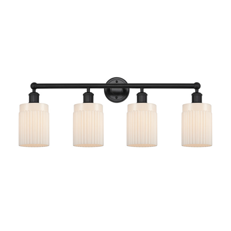 Éclairage pour meuble-lavabo à 4 lumières à intensité variable Kamena, Noir mat, Blanc mat