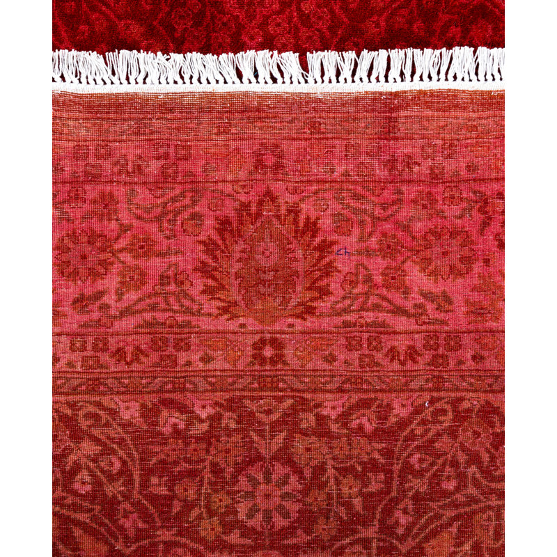 Overdyed Hand-Knotted Wool Modern-Contemporary Rust Area Rug 6' 1" x 6' 1"