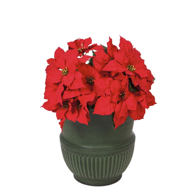 Pot de fleurs urne en métal, Vert