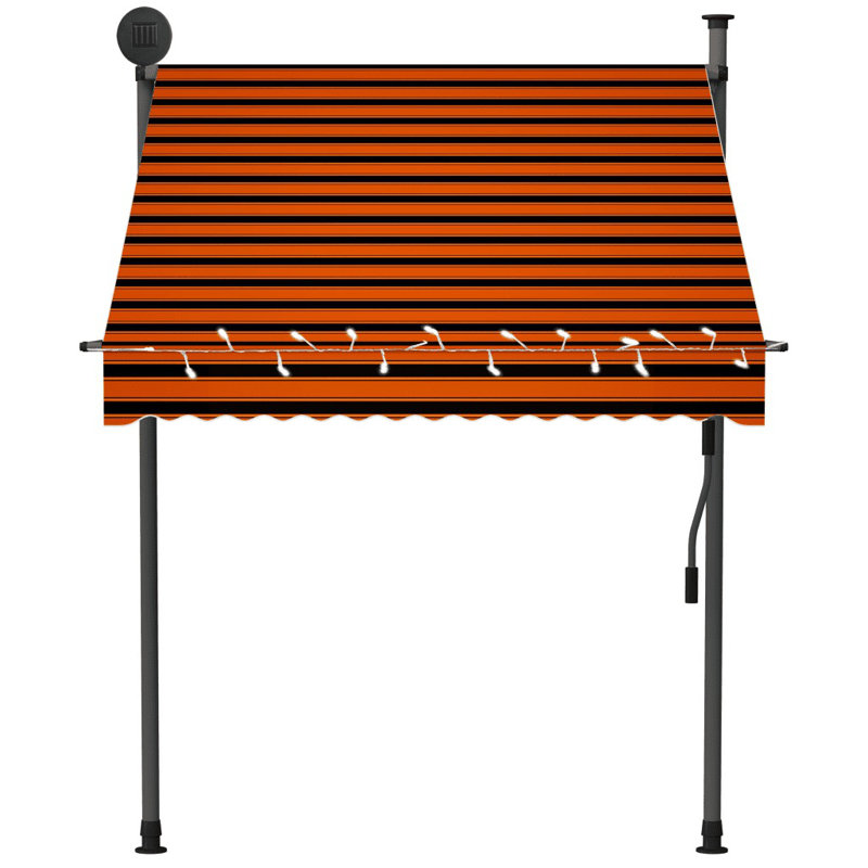 Dakota Fields 1.5cm W x 1.2cm D Fabric Orange/Brown Cover Retractable Patio Awning