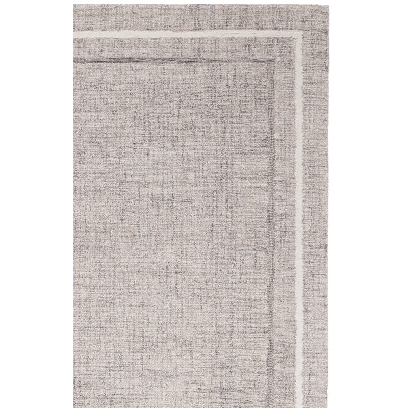Narragansett Ebony Hand Tufted Wool/Cotton Striped Rug in Grey/Ivory, Runner 2'3" x 9'