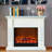 White Solid Wood Electric Fireplace