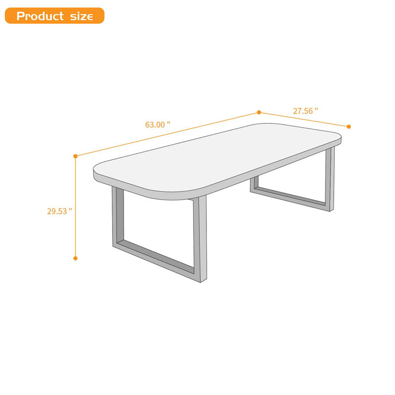 Brown Solid Wood Rectangular Dining Table, 29.53"H x 27.56"L x 63"W