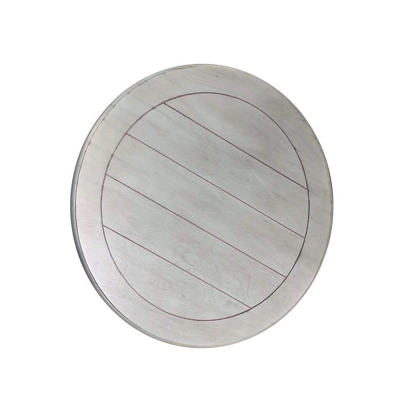 Table de bout ronde transitionnelle, table d'appoint de salon en bois, gris