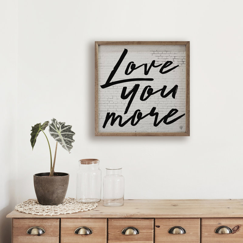 Love You More - blanc délavé, H 16 po x l 16 po x P 1 po