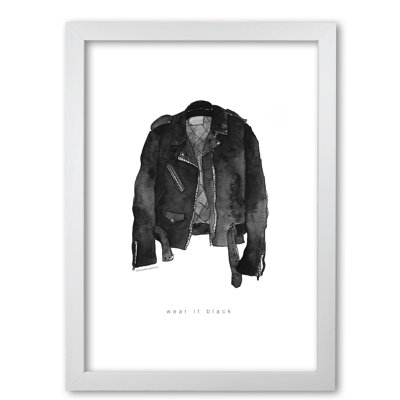 Wear It Black Leather Jacket 1 Piece Wall Art