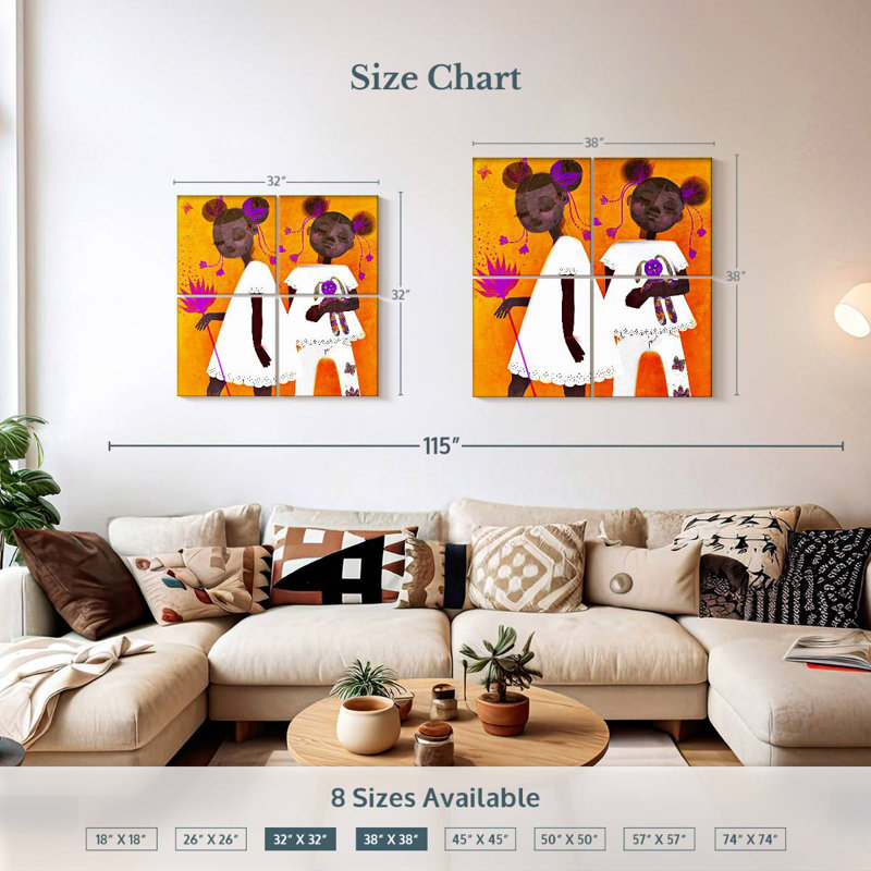 Leisha The Petite Twins, 32" H x 32" W