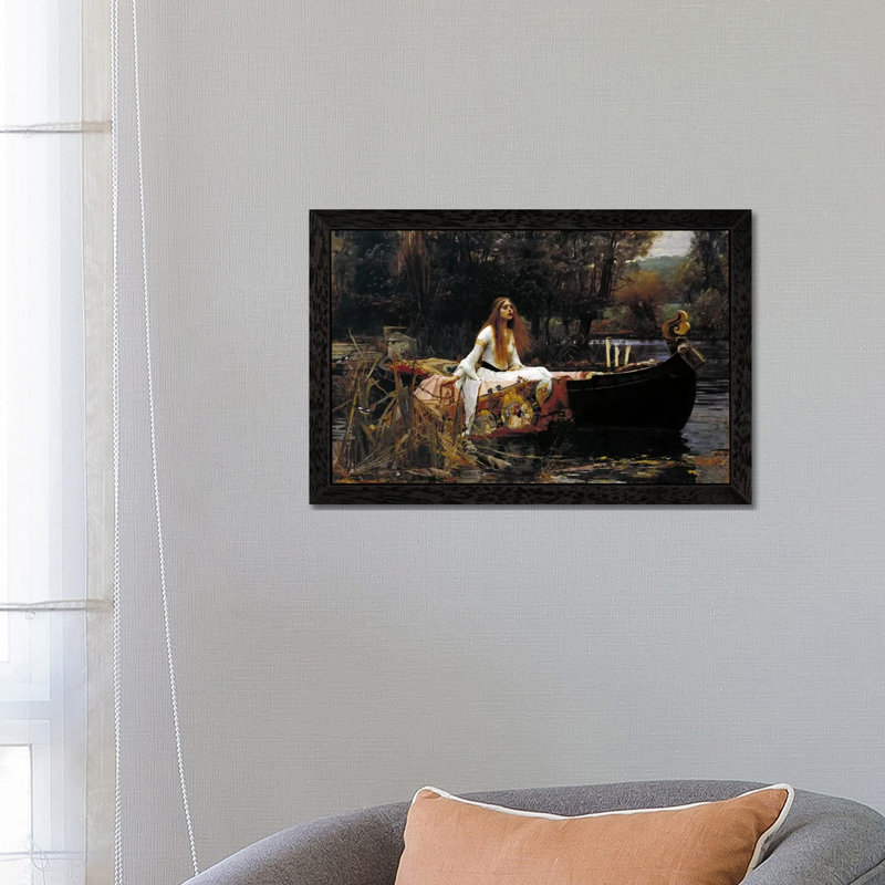 The Lady Of Shalott by John William Waterhouse - Painting on Canvas, Black Framed, 66.04 cm H x 45.72 cm W