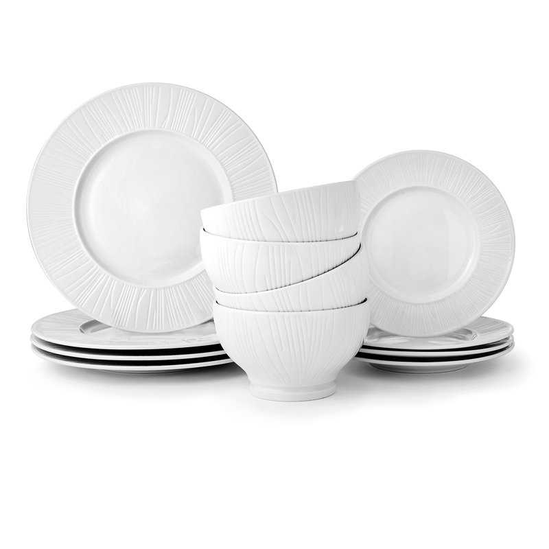 Service de vaisselle en porcelaine 12 pièces Starburst, service pour 4
