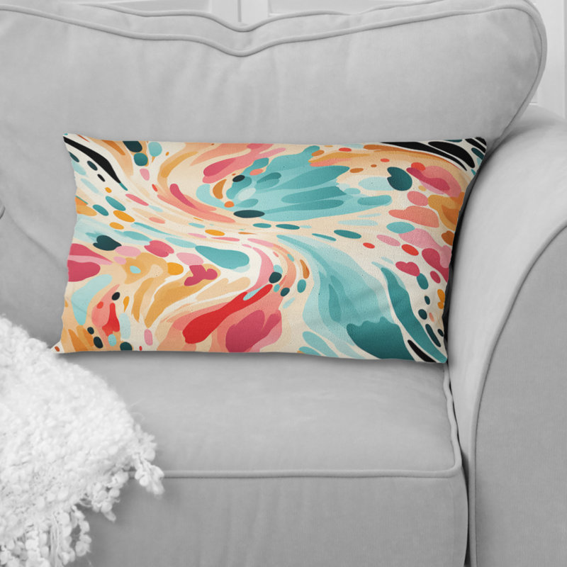 Multicolor Feather Fury III - Printed Pillow
