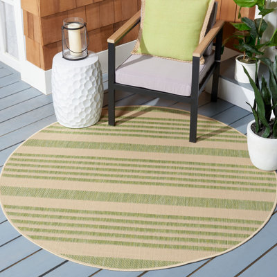 Tapis rayé beige et pois de senteur pour l'intérieur et l'extérieur Arneshia