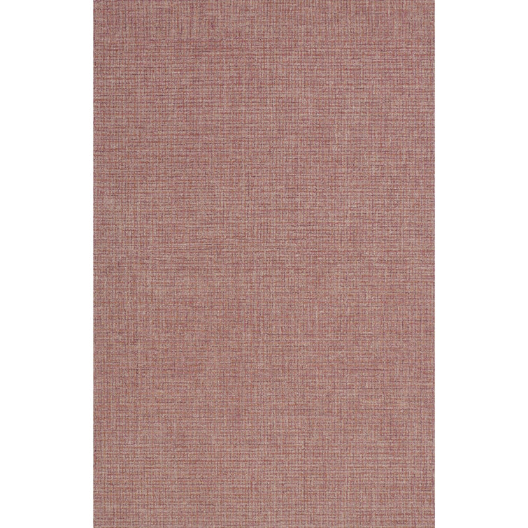 Bryn Hand-Tufted Loop Pile Wool Tweedy Plaid Textured Solid Area Rug Spice Orange Rose Burgundy Tan