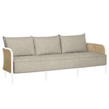 Havana 86" Wide Outdoor Wicker Patio Sofa with Cushions