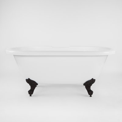 Windsor 66.75" x 30" Clawfoot Soaking Acrylic Bathtub