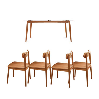 Ensemble de table rétro en bois de cerisier