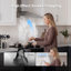 Hotte de cuisine murale convertible 36 pouces Vikio Pro, en acier inoxydable, 380 CFM, certifiée ETL avec filtres à chicane lavables au lave-vaisselle et éclairage DEL pour la cuisine-124977729