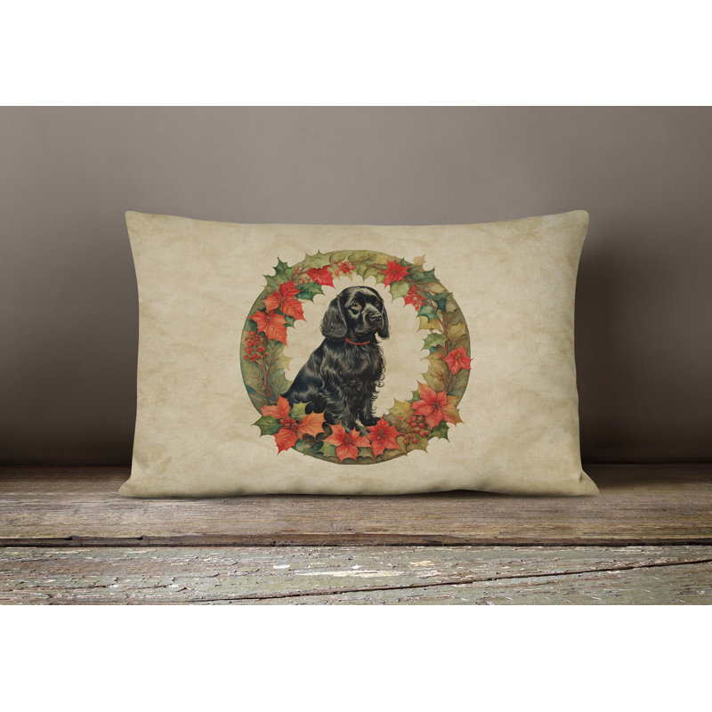 Coussin décoratif intérieur / extérieur en polyester Christmas, 12 po x 16 po, Rectangulaire