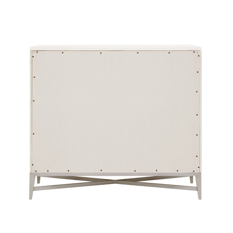 Ashby Place Beige and White 4-Drawer Bachelor's Chest with Marble Top