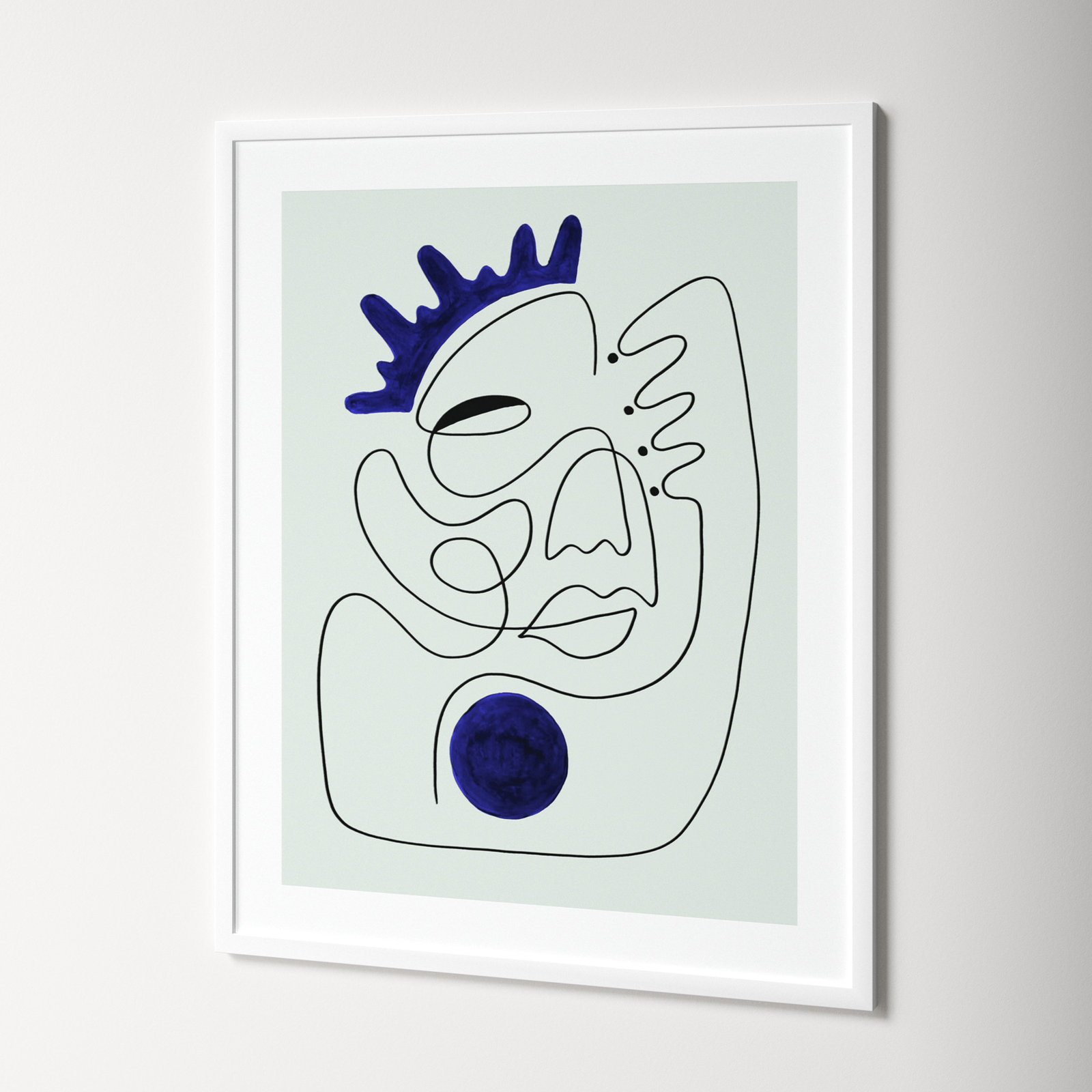 El Rey Print by Shatha Al Dafai, 41.38" H x 33.38" W x 0.875" D, White Framed
