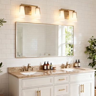 Modern 2-Light Cylinder Dimmable Bathroom Vanity Light With Frosted Glass