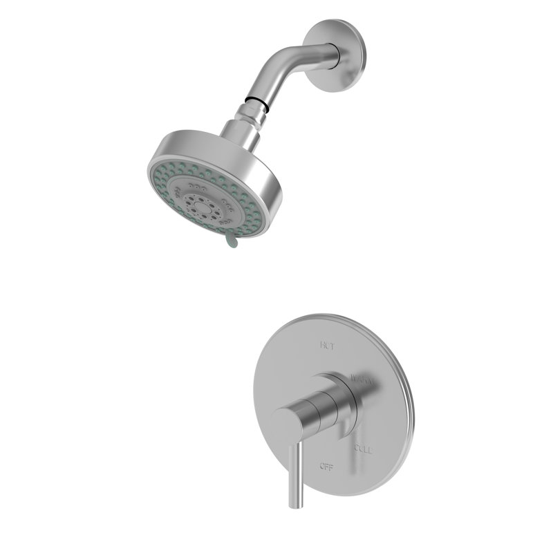 East Linear Balanced Pressure Shower Trim Set with Shower Head, Stainless Steel - PVD