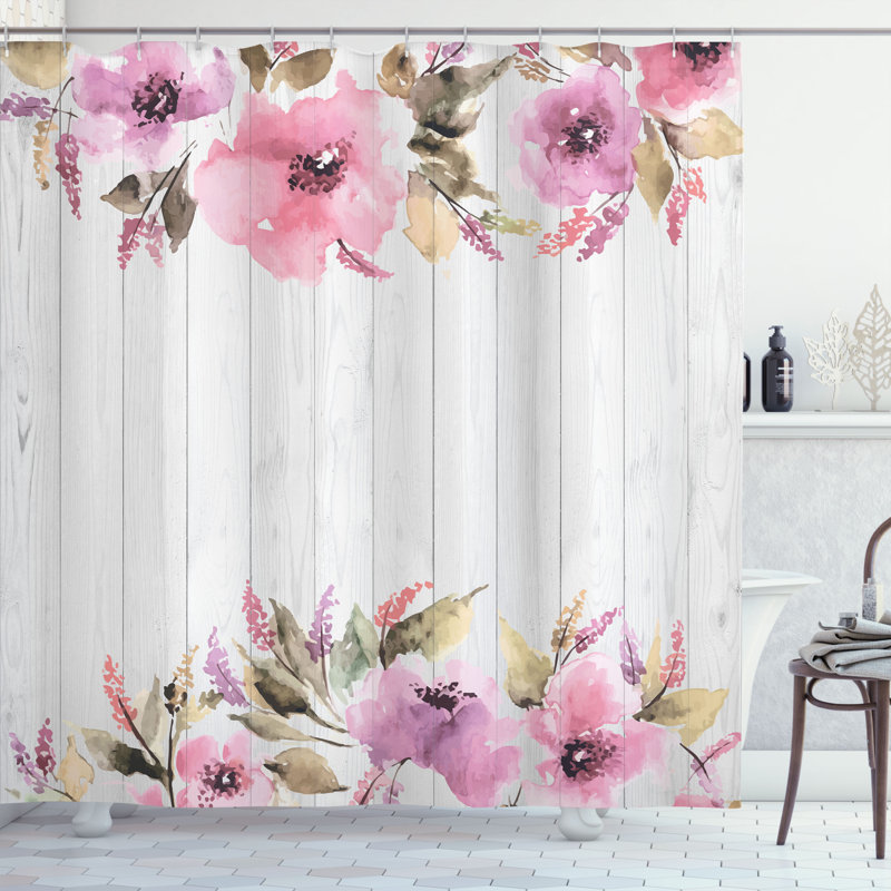 Shower Curtain with Hooks Included, 75"H x 69"W