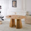 Ensemble de salle à manger 1 + 4,5 pièces, table de salle à manger à pieds en métal Mid-Century pour 4-6 personnes avec plateau en panneau de fibres à densité moyenne, table de salle à manger à piédestal, table basse de loisirs-1088890340