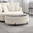 Slipcovered Barrel Chair With Ottoman-1750197661