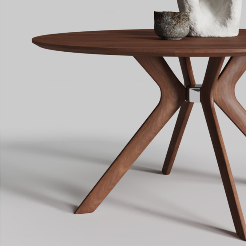 Table de salle à manger ronde de style nordique, H 29,5 po x L 47,2 po x l 47,2 po