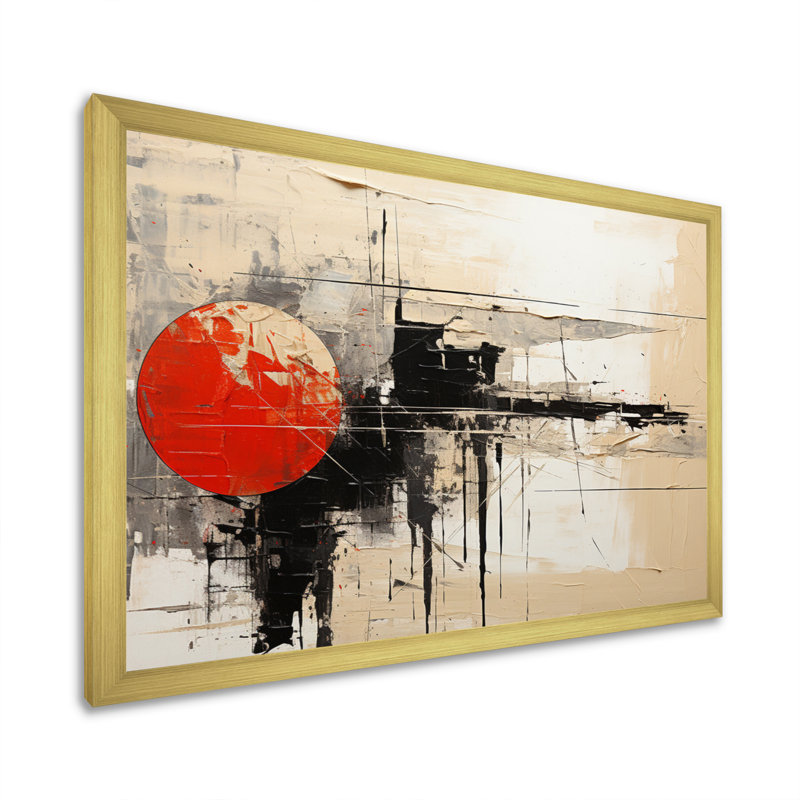 «Abstract Duality III» sur toile, H 12 po x l 20 po x P 1 po, Encadrement doré