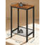 Grande table d'appoint industrielle avec tablettes réglables en maille, table de bout multifonctionnelle pour le salon, la chambre à coucher, le bureau, brun rustique et noir
