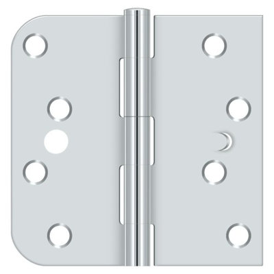 Charnière à mortaise à charnière droite Deltana S44058TT26-LH gaucher avec option de sécurité paire de rayons chromés de 5/8 po