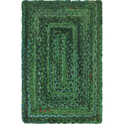 Tapis vert en coton tressé à la main Awena