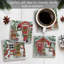 Ensemble de 4 sous-verres à carreaux dégringolés Snowman's Farmhouse