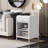 Usmon Modern Nightstand with Glass Door,Metal Side Table,Bedside Table With Flip-Top Storage-1869533236