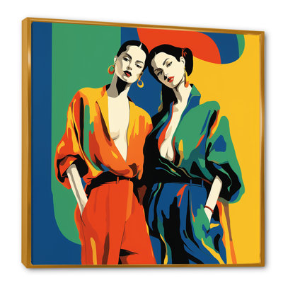 Orange et vert mexicain Romance of Women I - art mural mexicain