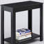 Grande table de bout en bois 24 po avec finition noire-1351561394