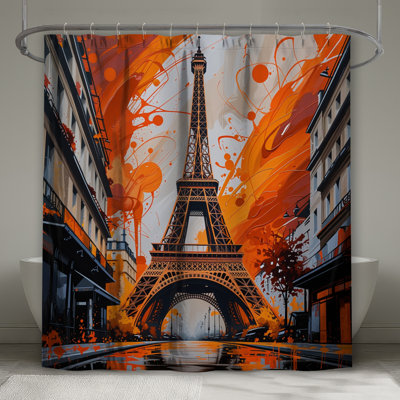 Eiffel Tower Shower Curtain - Architecture Bathroom Decor Modern