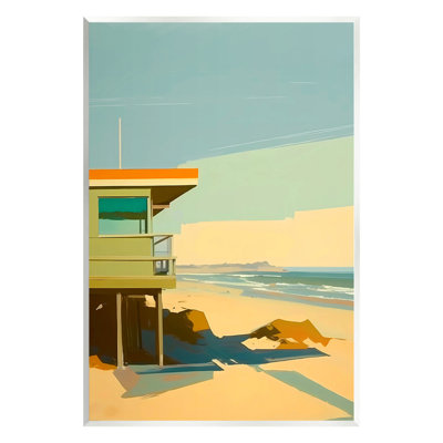 Modern Sunlit Beach Hut Wall Plaque Art by Walker Noble