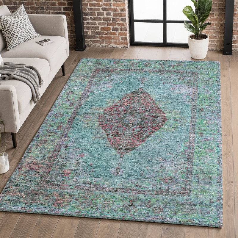 Tapis de qualité supérieure lavable à la machine Mayfield, Orange, 5 pi x 7 pi 6 po