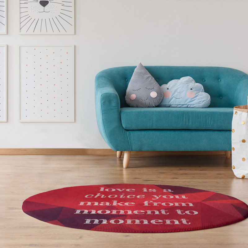 Tapis en faux gemme love is a choice quote, Rond 5 pi