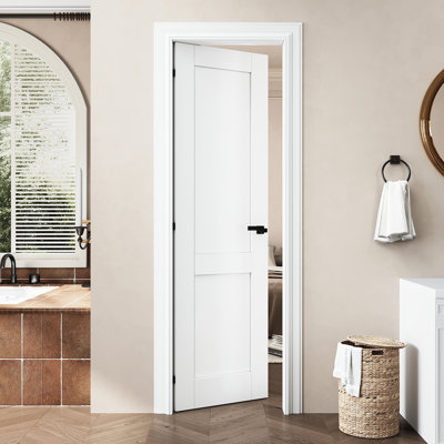 Porte de salle de bain 80 "à 2 panneaux et 2 panneaux intérieurs
