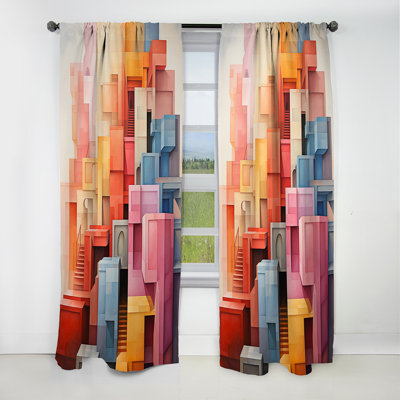 Constructivisme Construit Horizons VIII - Rideau occultant abstrait Constructivisme - 1 panneaux