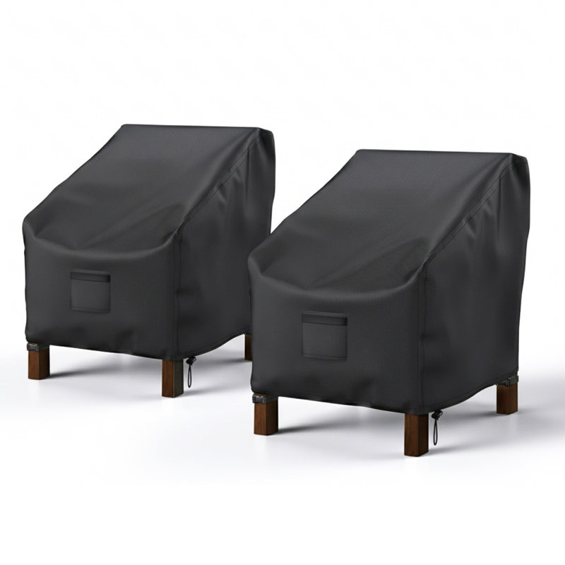 Black Patio Chair Covers Waterproof 2 Pack (31" W x 33" D x 36" H)