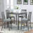 Wooden Dining Square Table, Kitchen Table For Small Space, 4 Person Counter Height Table, Gray, ONLY THE TABLE-132392758-132392756