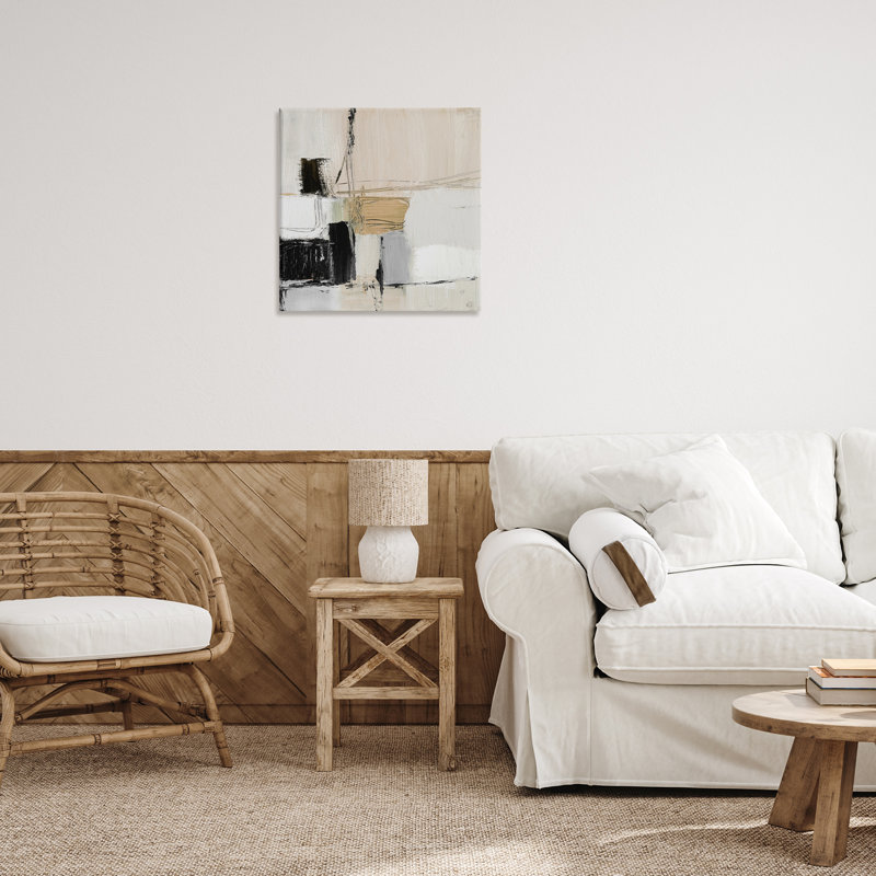 «Beige Black Organic Collage» par Lanie Loreth, H 24 po x l 24 po x P 1,5 po