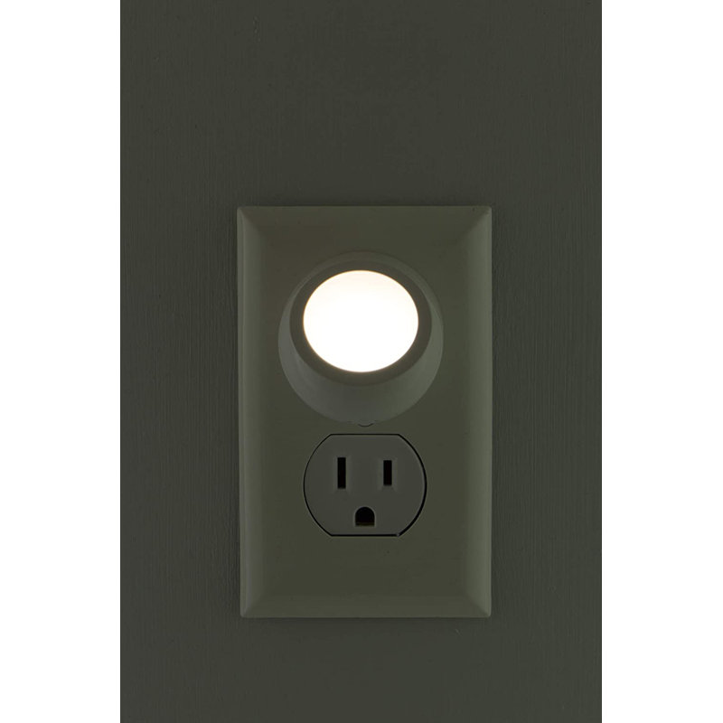 White Rotating LED Night Light with Dusk-to-Dawn Sensor