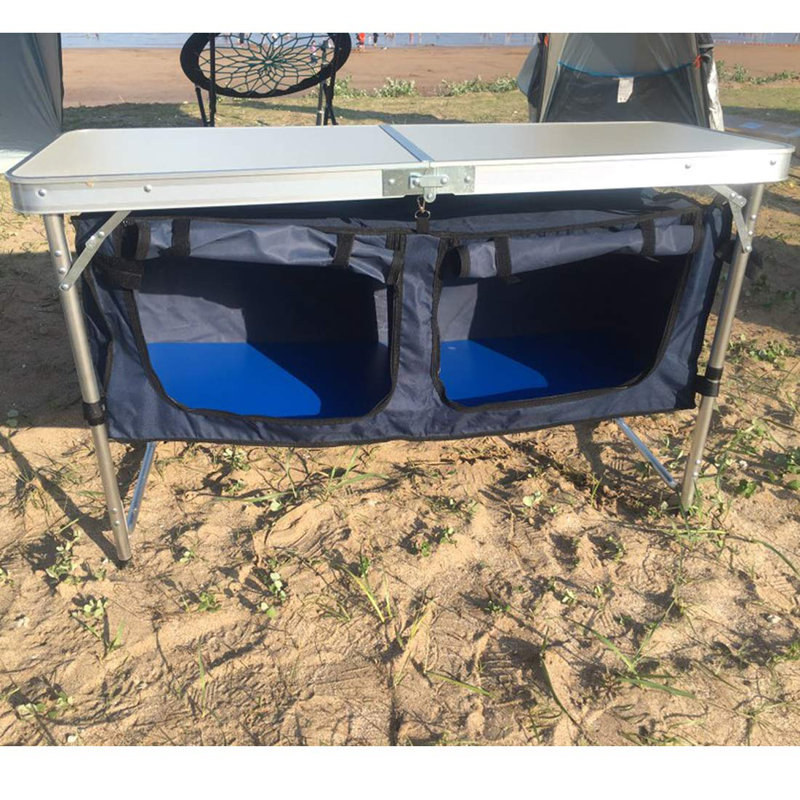 Table pliante rectangulaire 47,24 ", Blanc / bleu marine