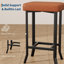 Ensemble de 4 tabourets de bar 24,6 po - Similicuir, pieds irréguliers, tabourets de comptoir compacts pour petits espaces-129421548-129421550