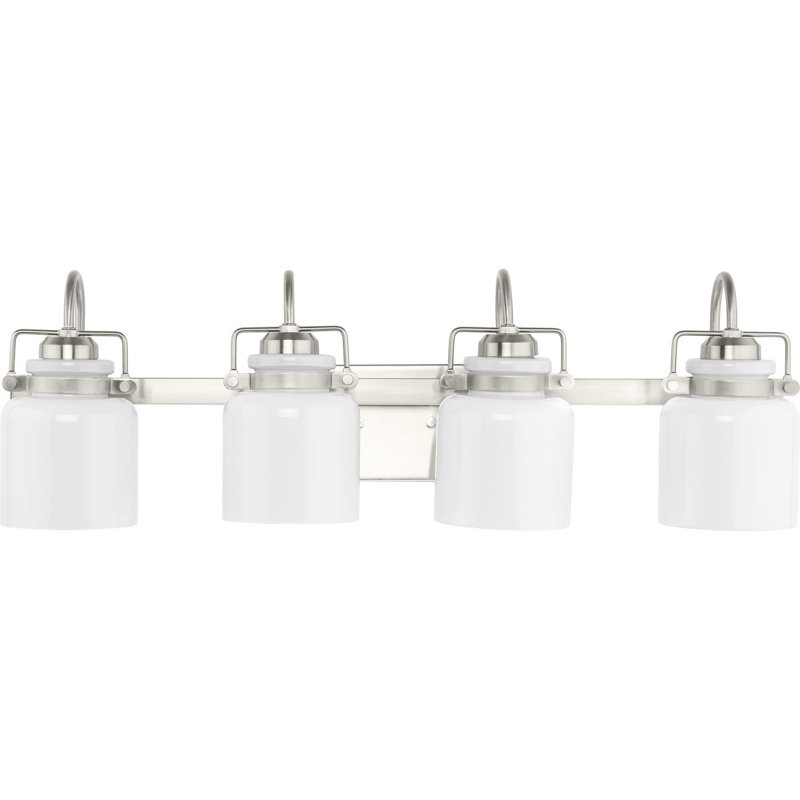 Éclairage pour meuble-lavabo à 4 lumières Baburam, Nickel brossé